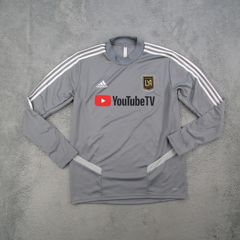 Adidas LAFC Training Top Mens Large Grey Long Sleeve Soccer Jersey DW4801